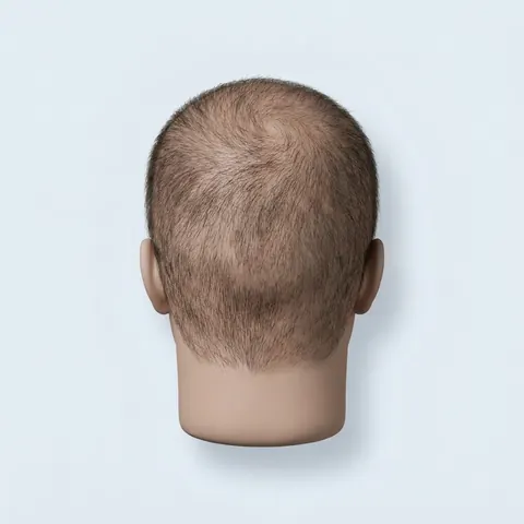 Back of the head with thin donor hair