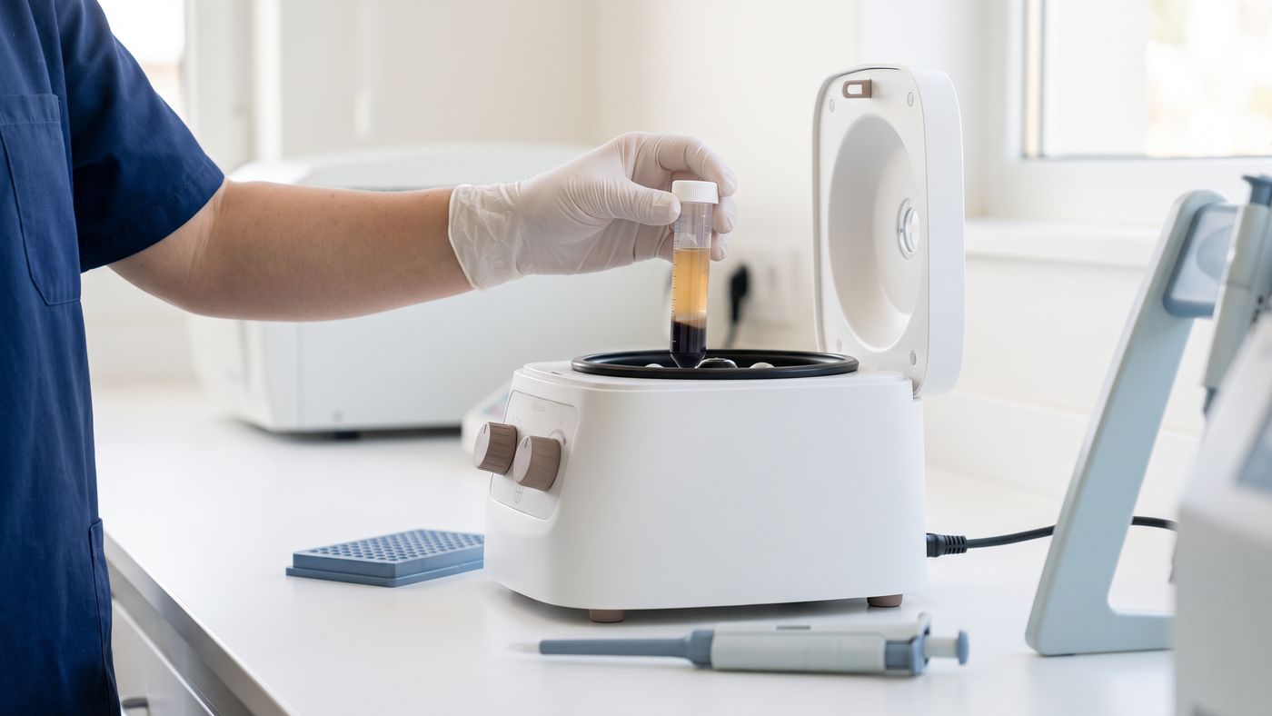 PRP is prepared from a small sample of your own blood, separated in a centrifuge.